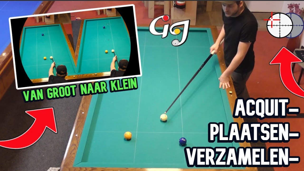 VAN ACQUIT IN 3 STOTEN BIJ ELKAAR! | Van Groot Naar Klein | Hoe Leren Carambole Biljarten Libre |