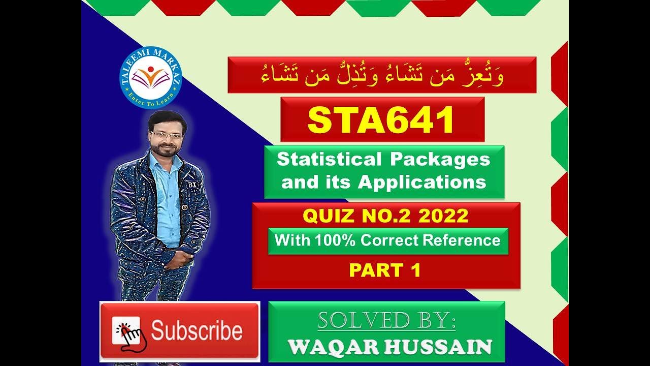STA641 quiz no 2 2022 solution by taleemi markaz part 1