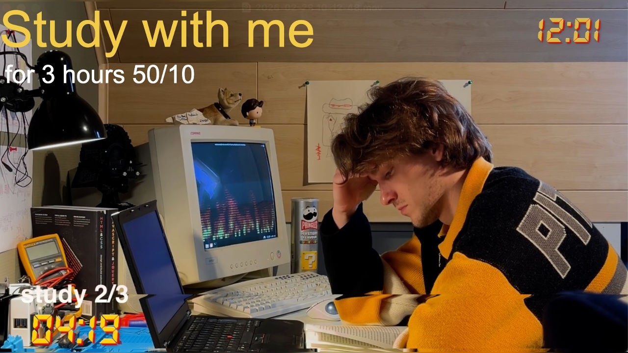 study with me pomodoro! rain sounds, 10-min break