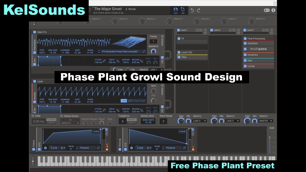 KelSounds - Phase Plant Growl Sound Design