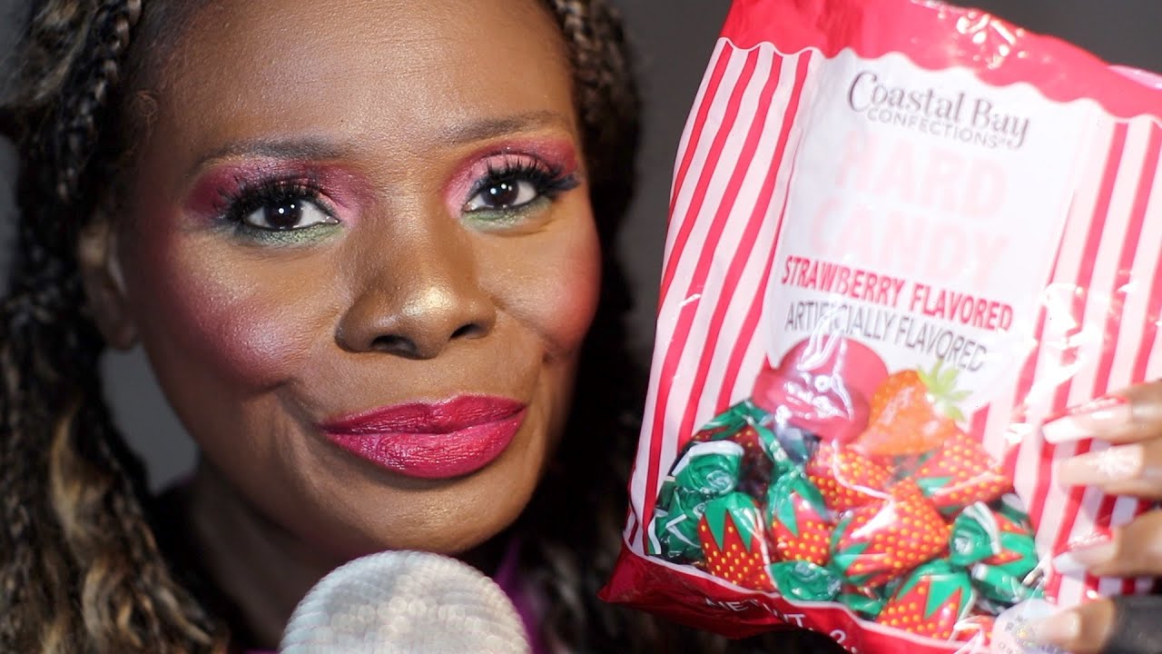 COASTAL BAY STRAWBERRY SHELL GOOEY CHEWY FILLING ASMR EATING SOUNDS