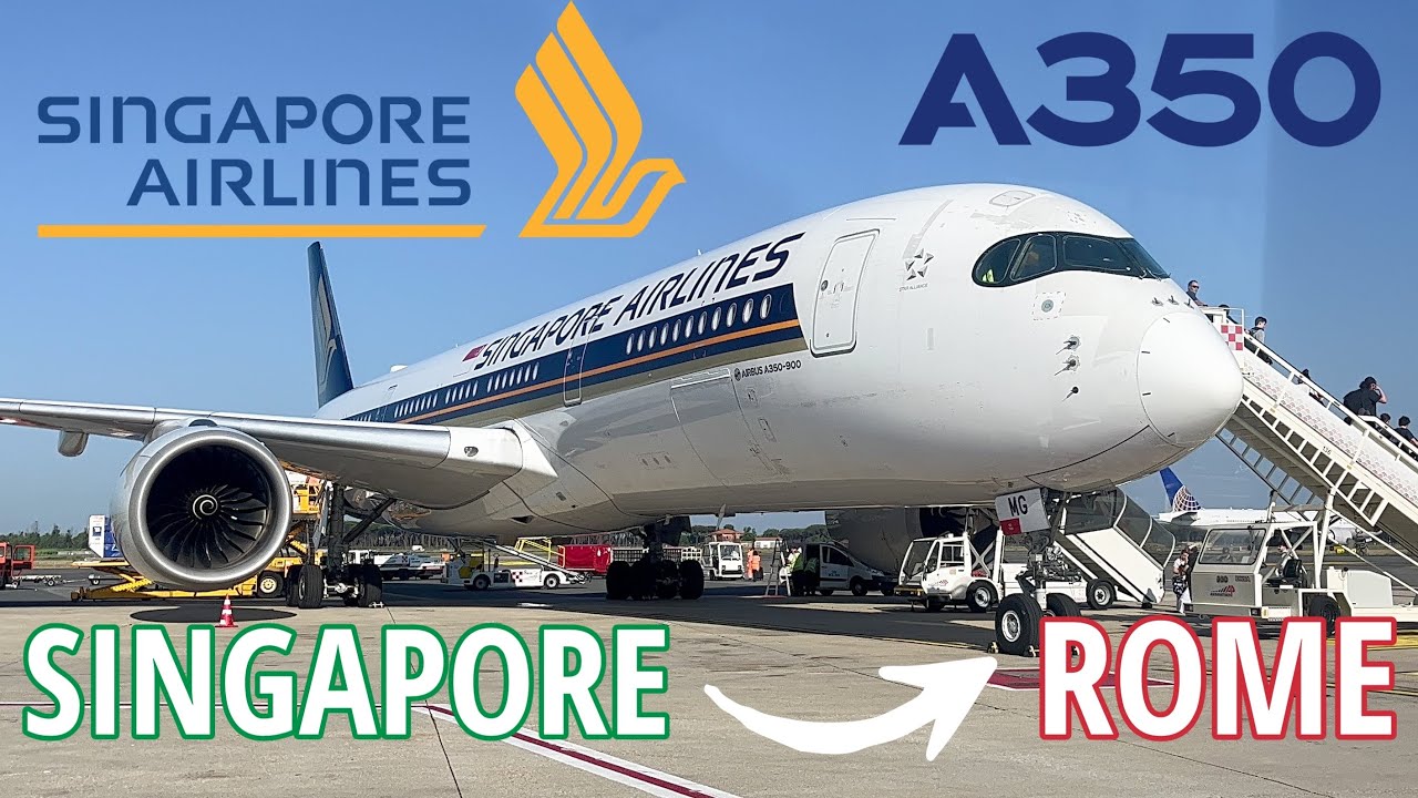 12 ЧАСОВ В Эконом-классе авиакомпании SINGAPORE AIRLINES A350 из Сингапура в Рим