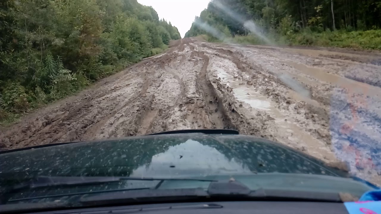 УАЗ патриот по грязи с прицепом и тонной груза едем домой (часть 1).