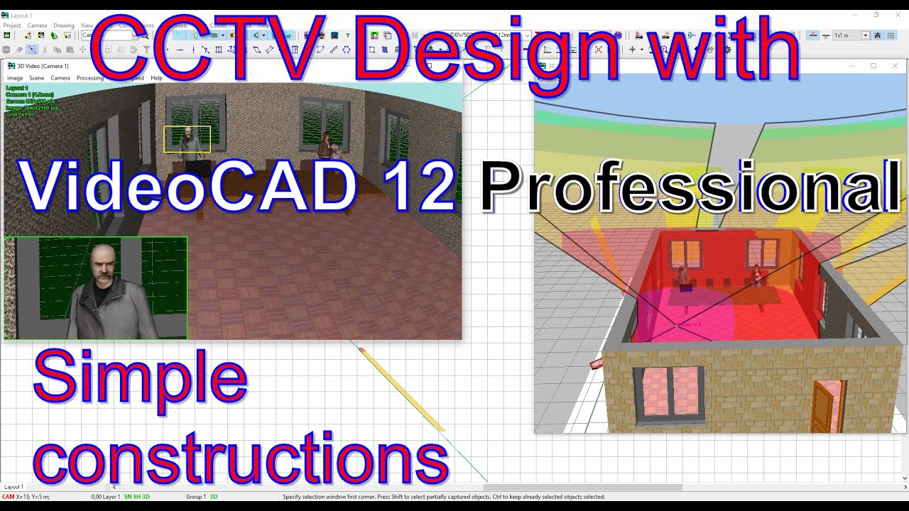 CCTV Design with VideoCAD 12 Professional. Simple constructions