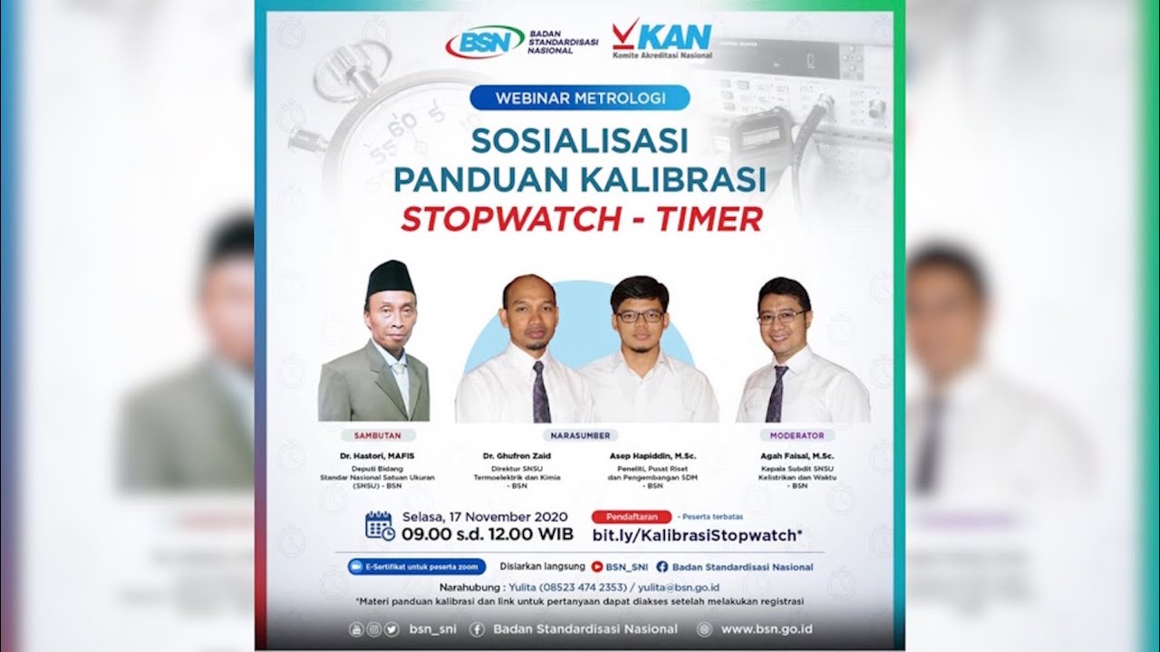 Webinar Metrologi: Sosialisasi Panduan Kalibrasi Stopwatch - Timer