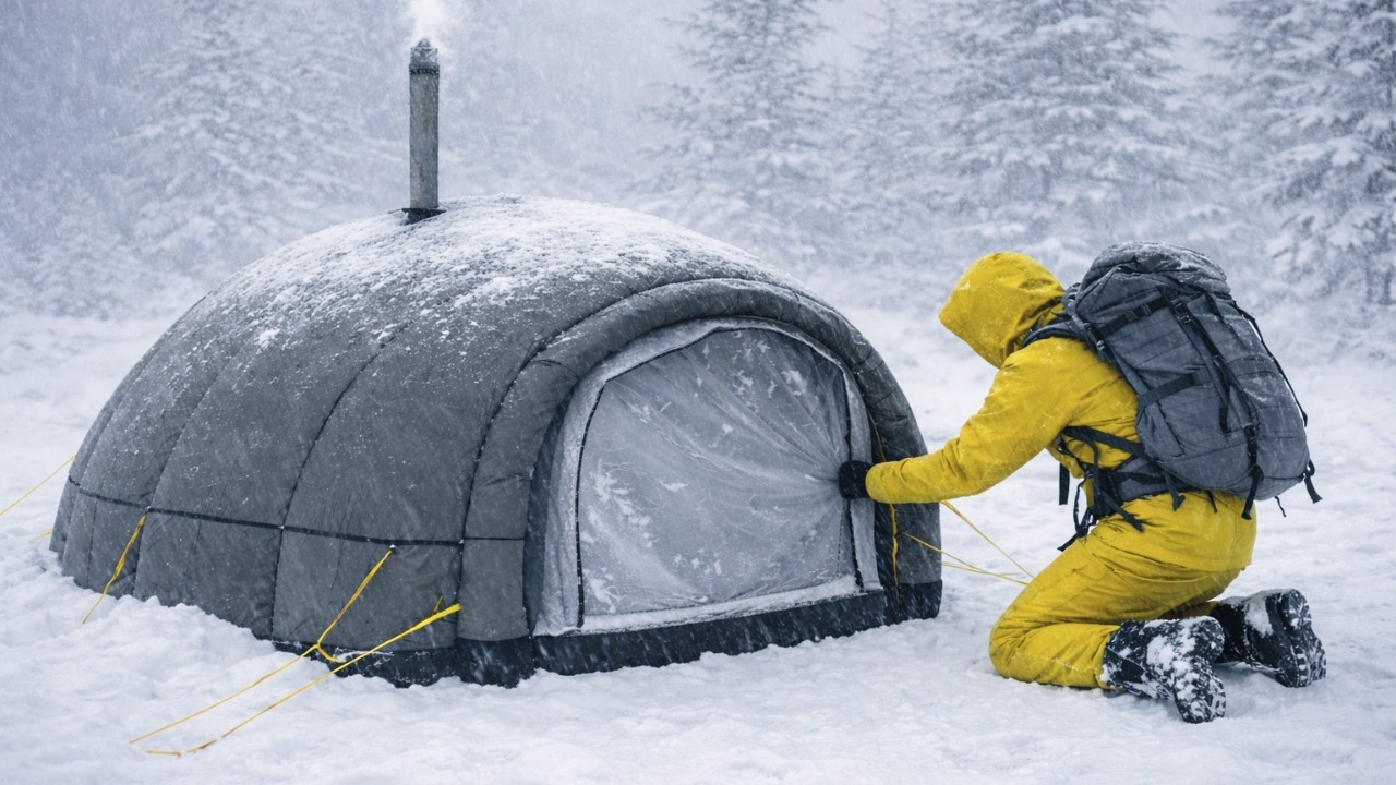 Surviving Winter in Snowstorm Alone with Insulated Tent | Extreme Off Grid Winter Life