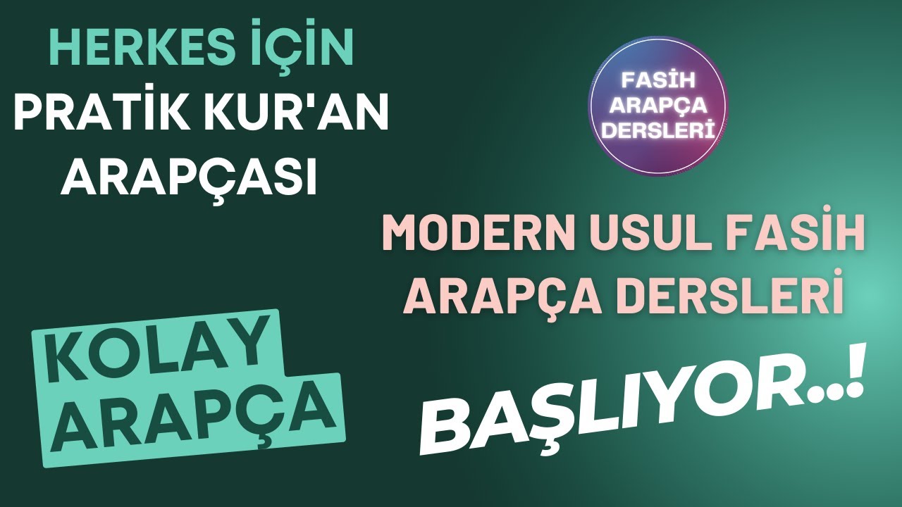 FASİH ARAPÇA 1.DERS 