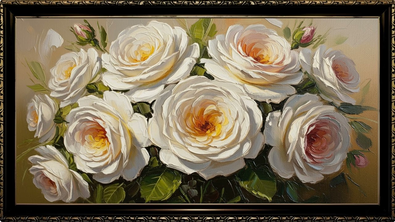 Classic Flower Still Life Gallery | Calm 4K Wall Decor (2 Hours)