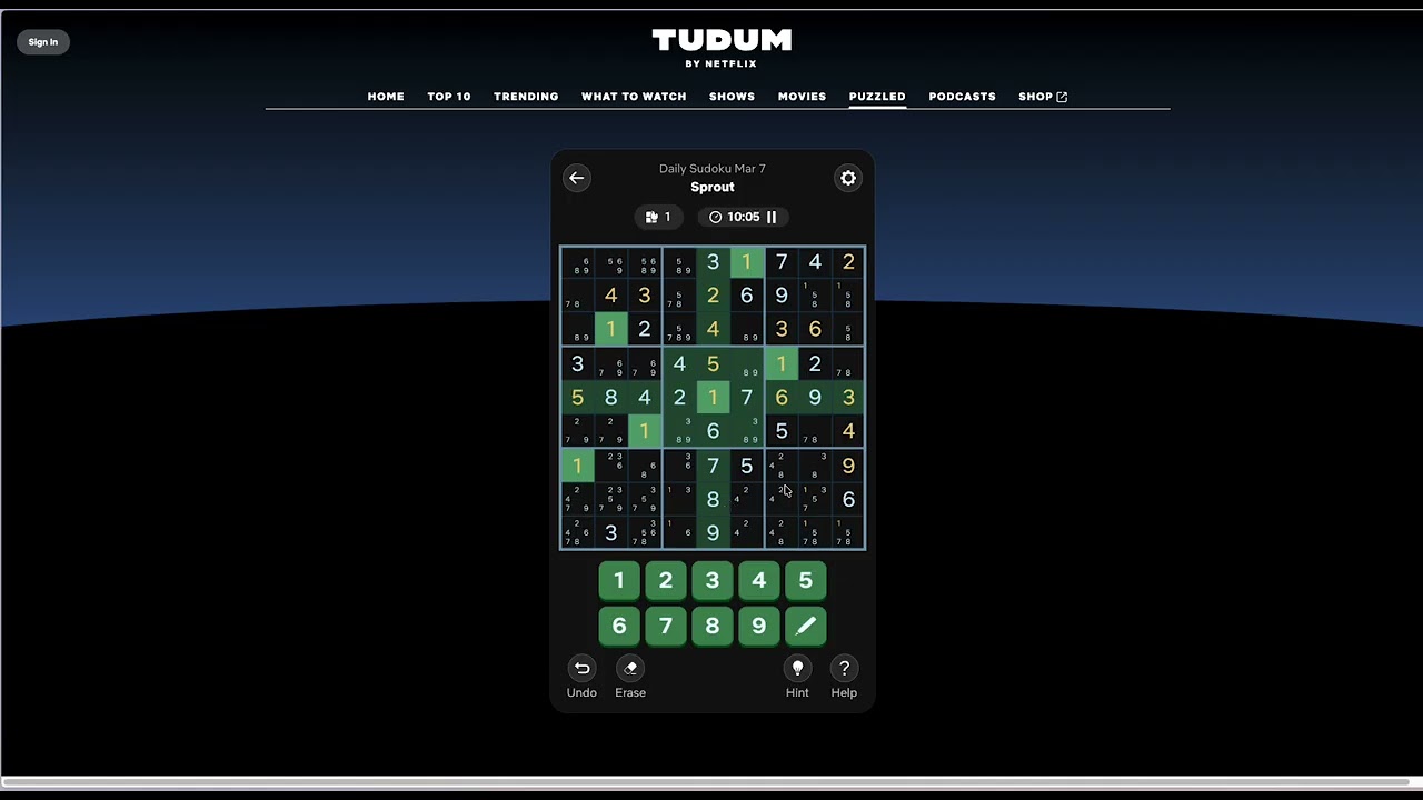 Sudoku Medium Answer Today | March 07, 2026 | TUDUM by Netflix