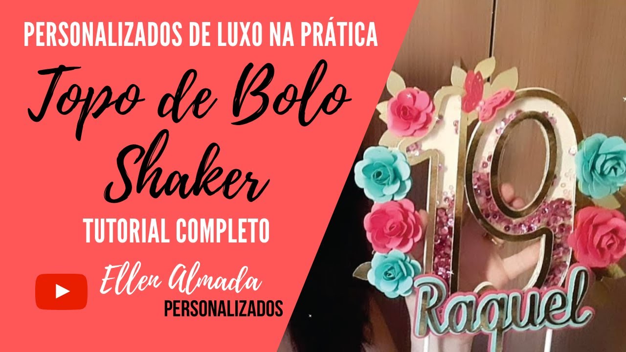 Tutorial completo ensinando passo a passo de como produzir um lindo topo Shaker com flores de papel