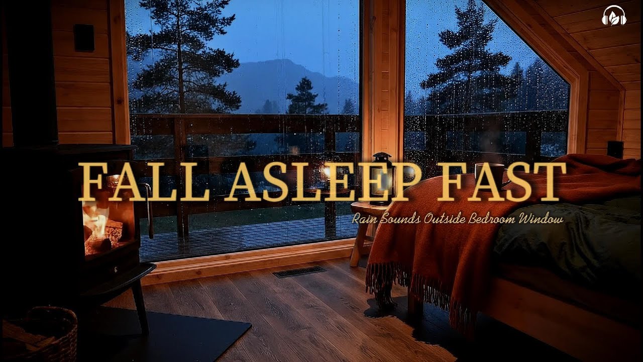 Rain Sounds Outside Bedroom Window 🌧️ Soft Piano for Falling Asleep Fast