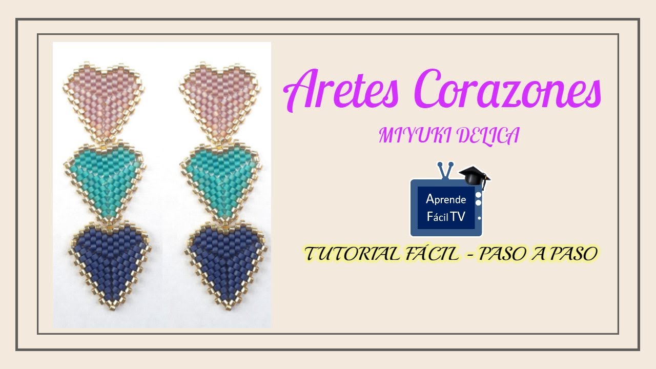 Aretes de corazón Miyuki Delica muy FÁCIL/peyote triangular/herringbone/Corazón miyuki Principiantes