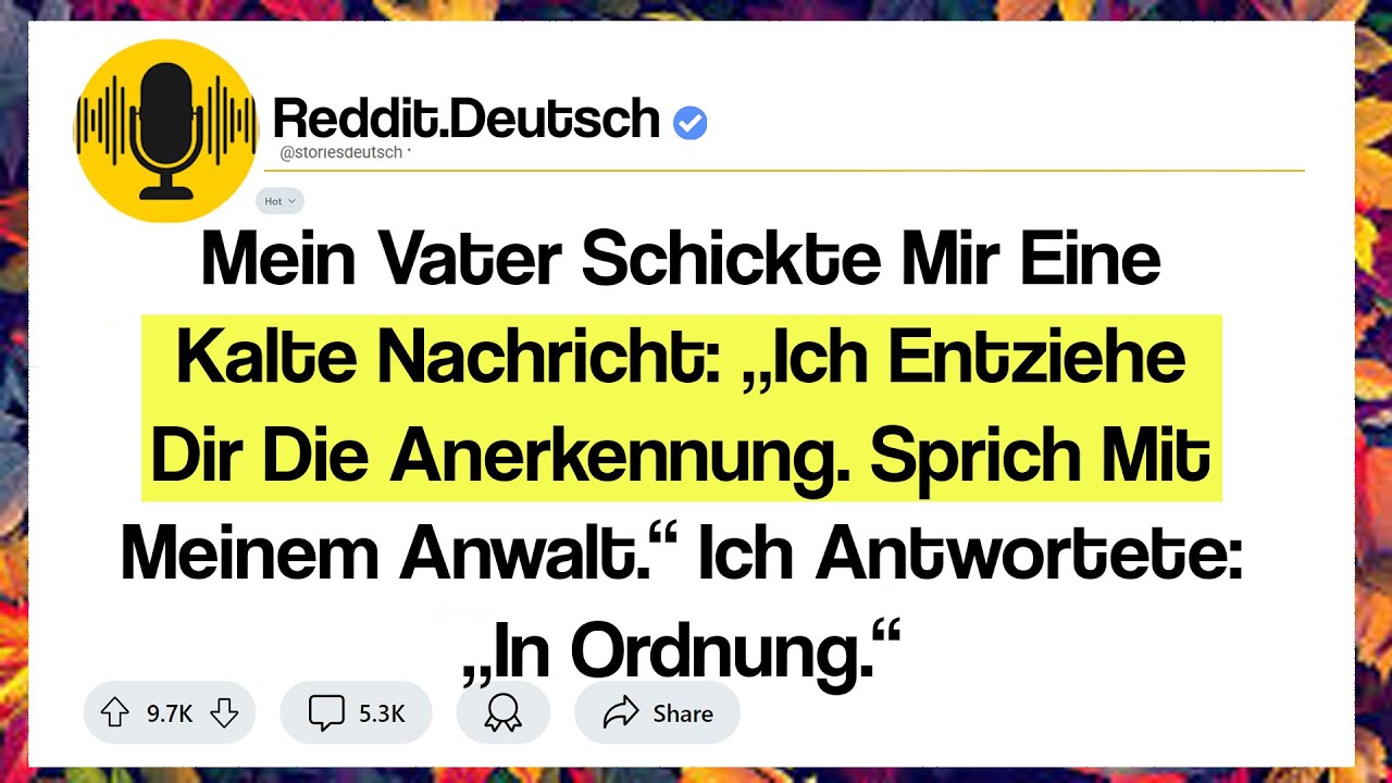 Mein Vater Schickte Mir Eine Kalte Nachricht: „Ich Entziehe Dir Die Anerkennung. Sprich Mit...