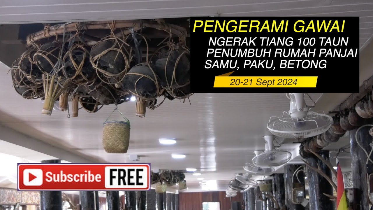 Pengerami Gawai Ngerak Tiang 100 Taun penumbuh Rumah Panjai Samu, Paku, Betong Day 1 Part 1