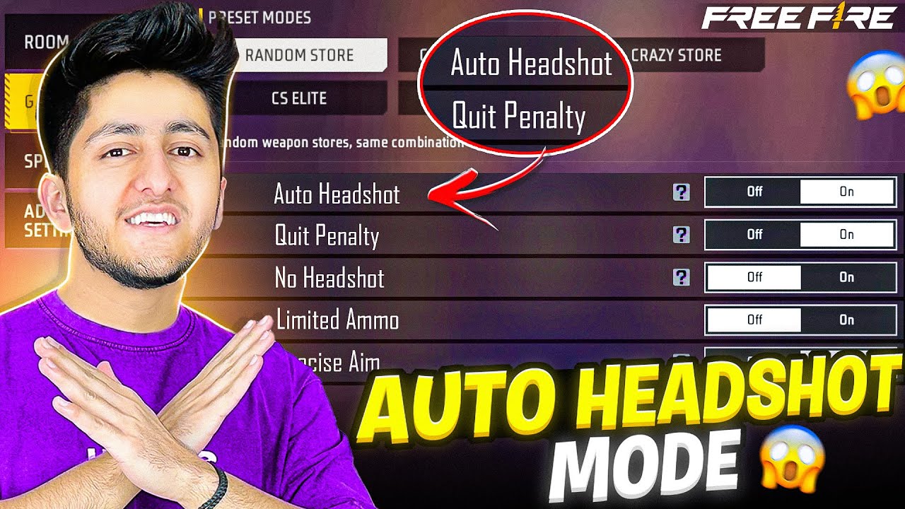 Auto Headshot Mode In Free Fire 😱 1 Vs 1 With My Brother Only Headshot Challenge- Free Fire