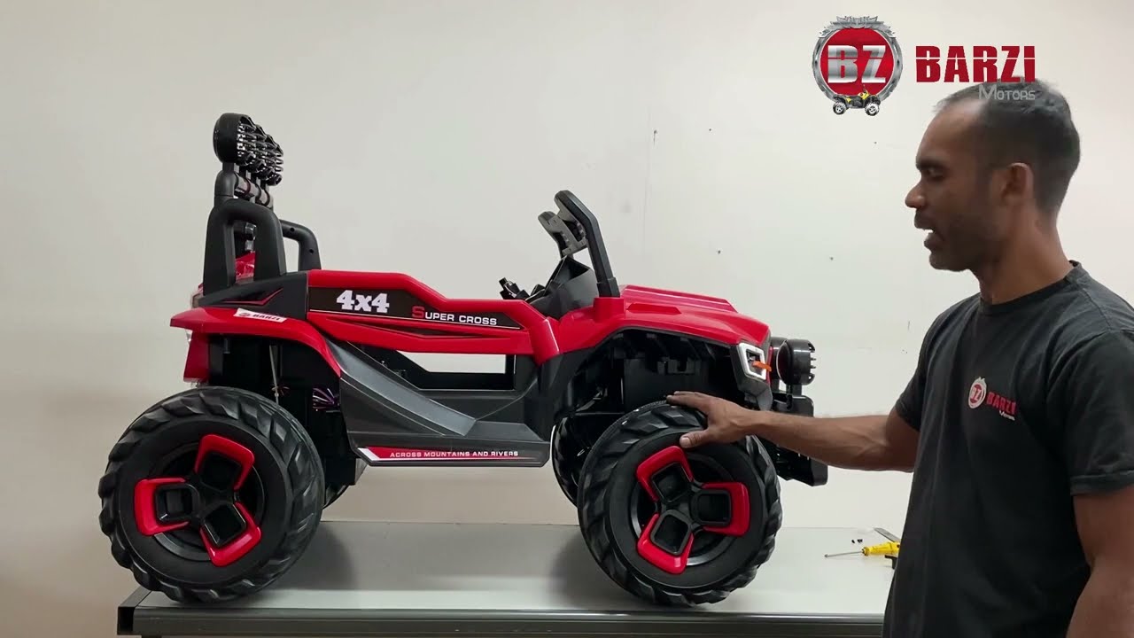 Montagem Carro Elétrico Jipe Elétrico Infantil 2 lugares 12V 4 Motores com Sons e Luzes BARZI MOTORS