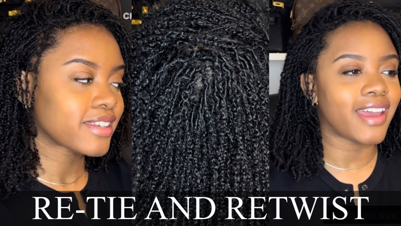 DIY Microlocs Retie and Retwist | 2 Point Rotation | the snow’s