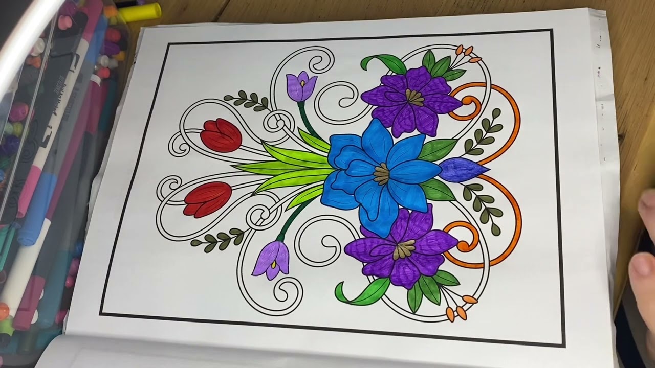 Colour me Happy - Florals Episode 95 #mindfulness #wellness #happy #colouring