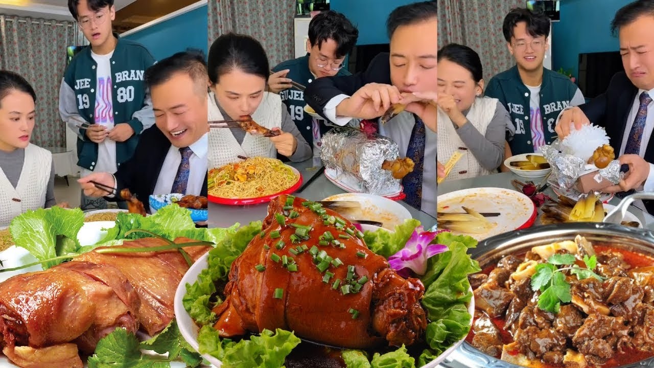 蠢老公为吃羊腿让出鸡腿，等我们吃饱喝足，他才发现羊腿只剩大骨头傻眼了！【香香和霍霍】