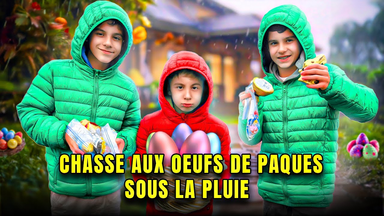 CHASSE AUX OEUFS DE PAQUES ... SOUS LA PLUIE !