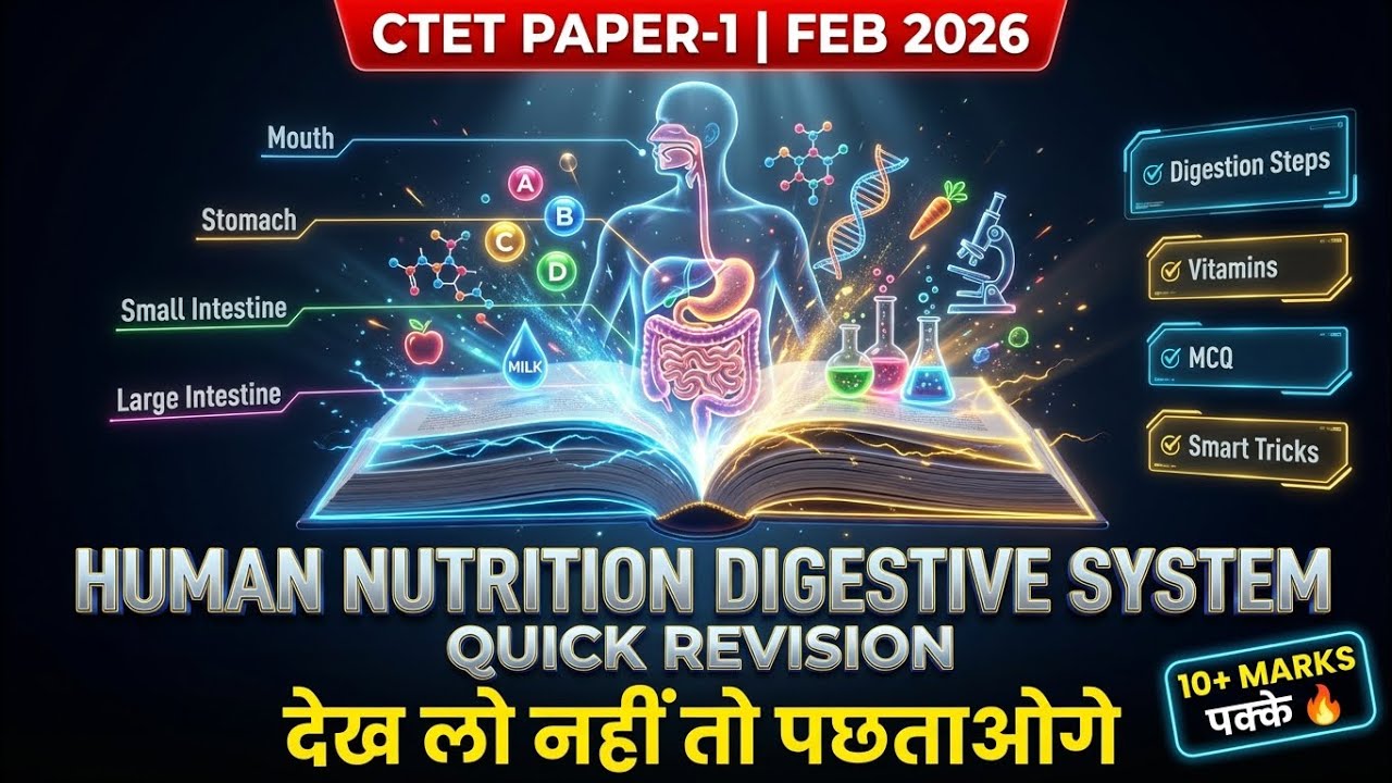 CTET Paper-1 EVS | Human Nutrition & Digestive System Quick Revision 🔥 | NCERT Ka Nichod | Feb 2026