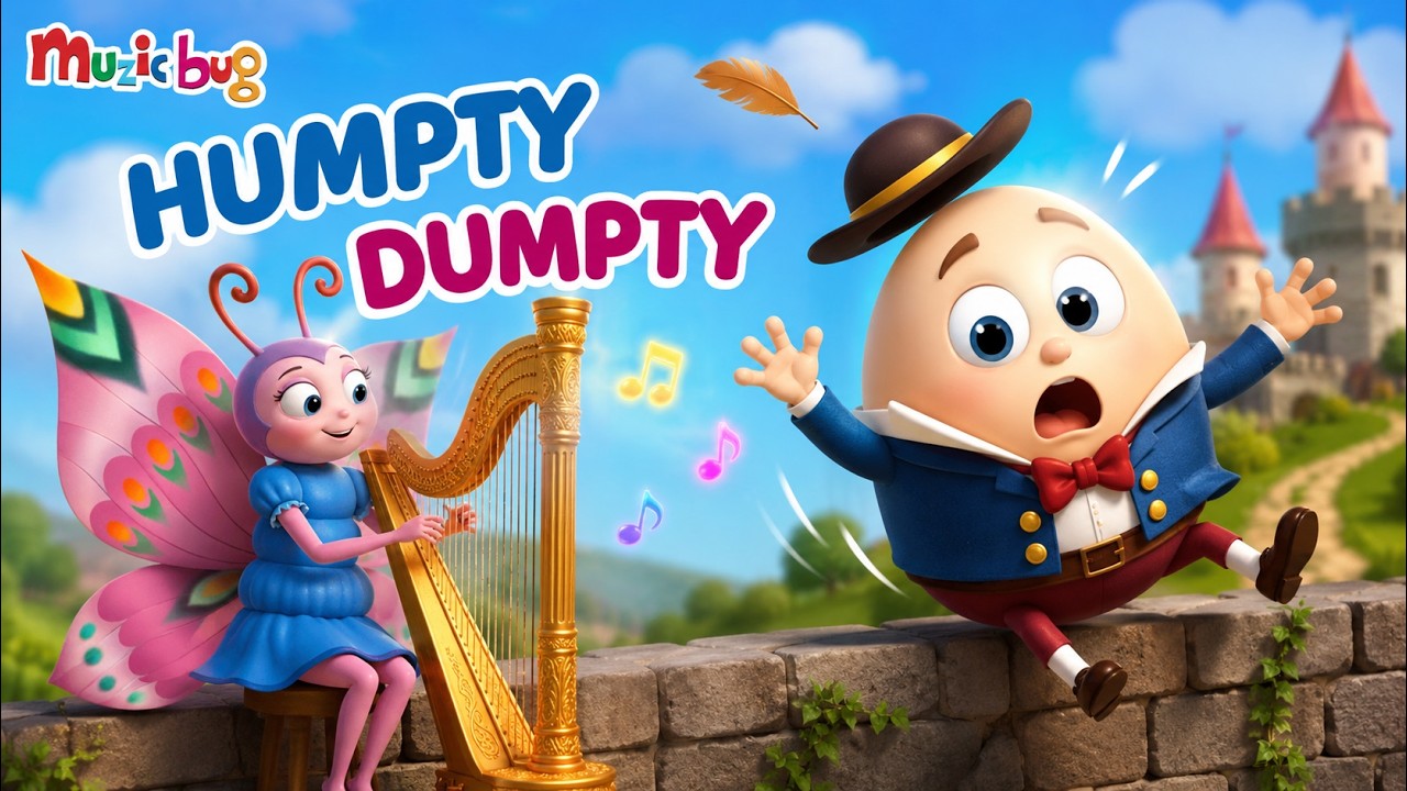 Humpty Dumpty | Bella Butterfly Never Giving Up | Muzicbug-New Video for Kids
