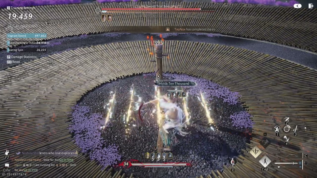 Where Winds Meet - 19.8K/DPS Nameless Sword 30 second test / Flute rotation / No T6 MM