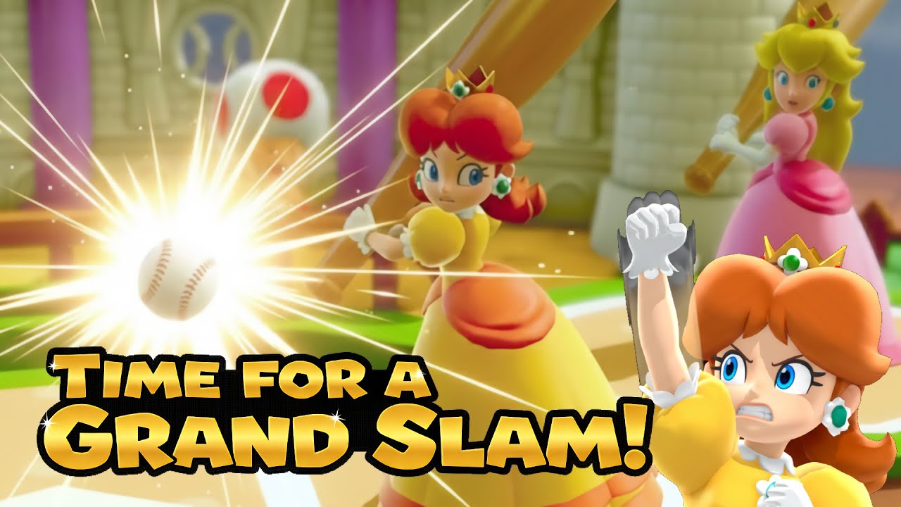 Super Mario Party Mini League Baseball Daisy and Peach vs Wario and Bowser Jr.