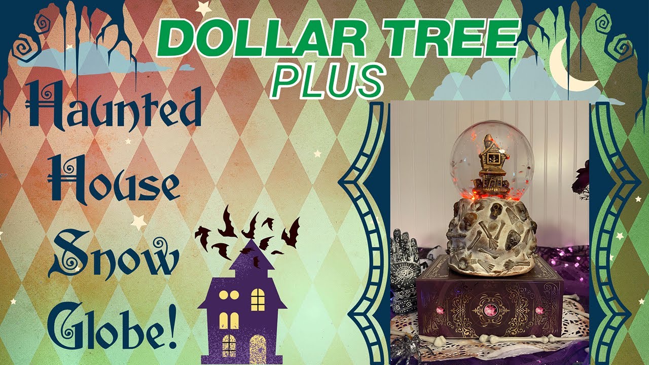 👻👻NEW DIY DOLLAR TREE PLUS HALLOWEEN SNOWGLOBE /Lights and Music #codeorange #halloweendecor#DIY