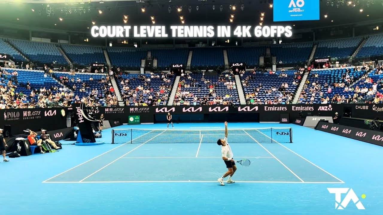 AO26: Alcaraz Vs Fritz: Court Level Practice Set 4K 60FPS
