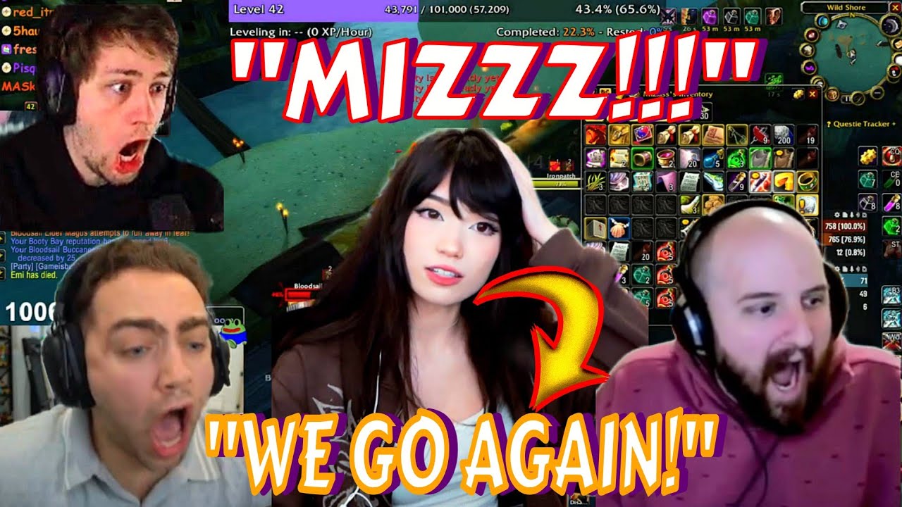 Guild Reacts to Mizkif killing Emiru in Hardcore World of Warcraft |  feat. Sodapoppin & Tectone