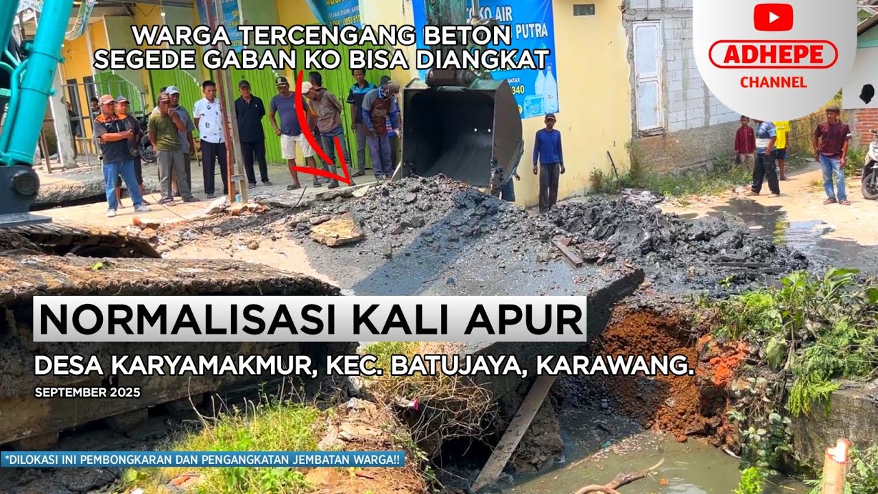 ANGKAT BETON SEGEDE GABAN | NORMALISASI KALI APUR BATUJAYA - KARAWANG 2025 
