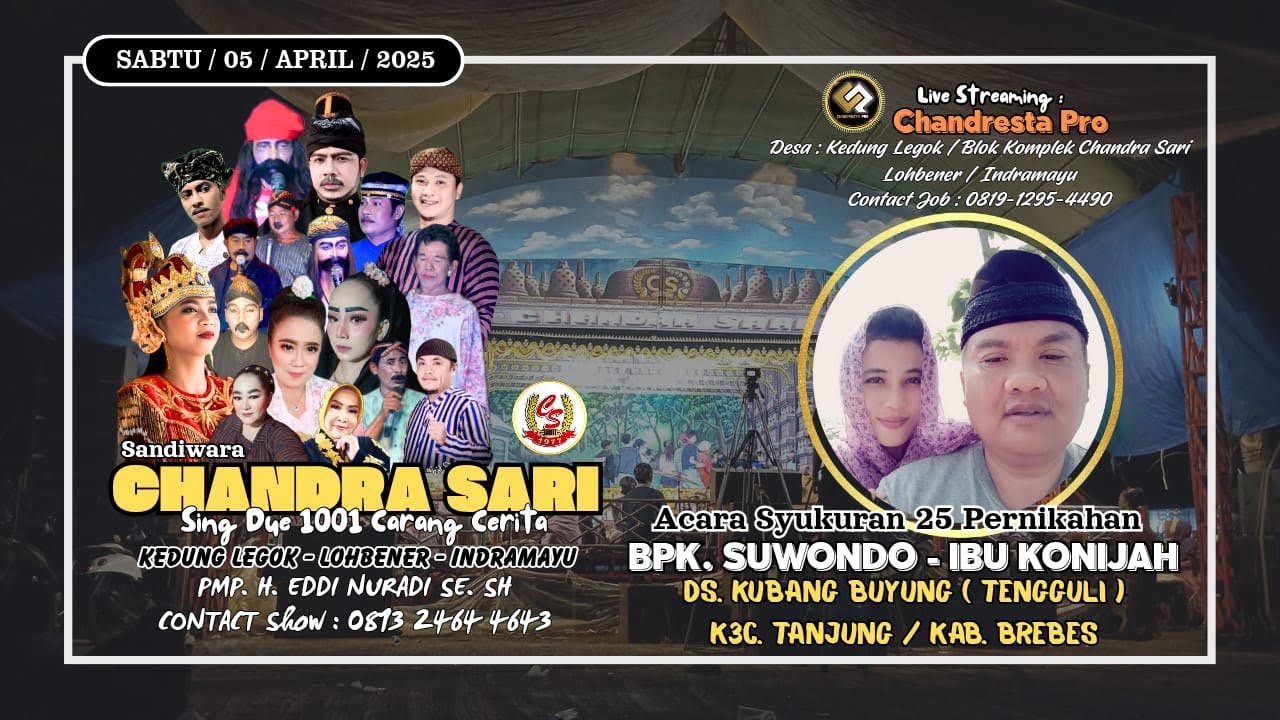🔴Live Malam Chandra Sari l Syukuran 25 Tahun Pernikahan | Bpk. SUWONDO & Ibu KONIJAH | Kubang Buyung