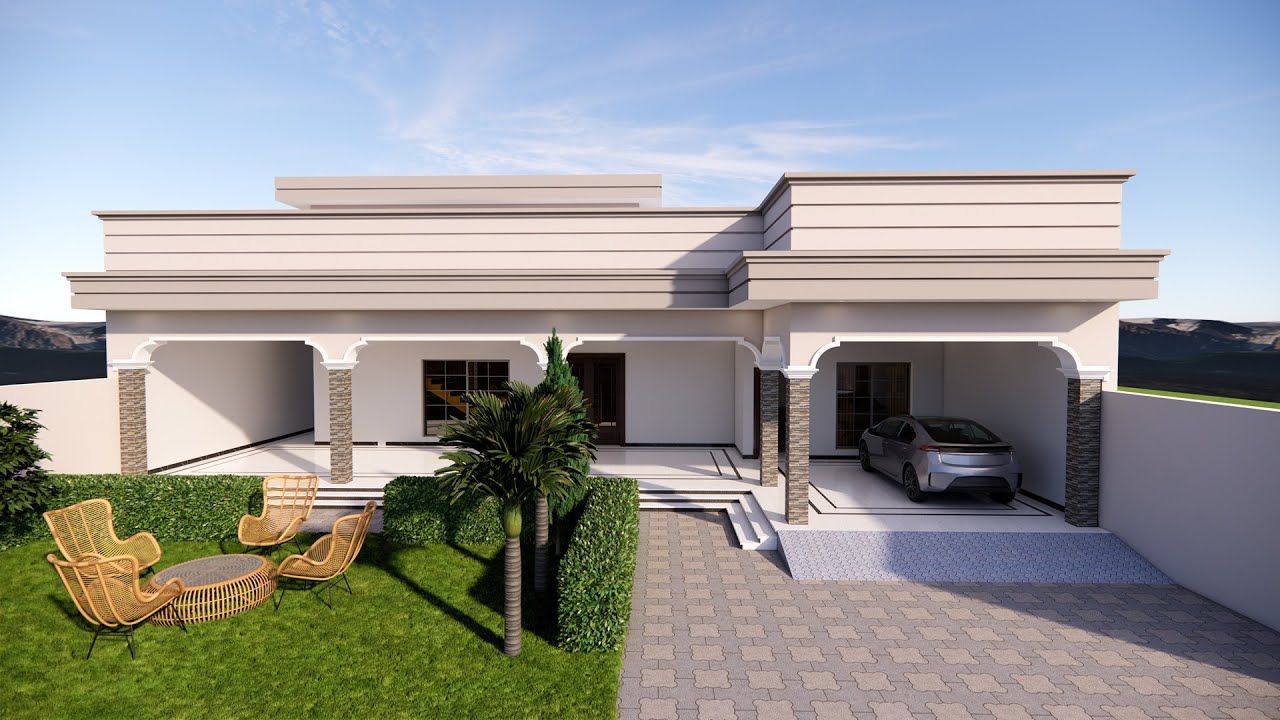 1 kanal house design in pakistan - 5 Bedrooms | 60 x 100 ft | Modern Village house design