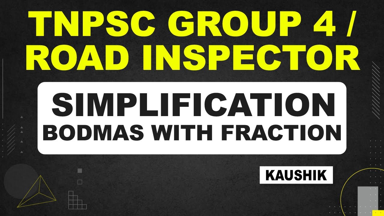 Simplification of Mixed Fraction using BODMAS Rules Maths by Koushik | TNPSC Coaching | Veranda Race