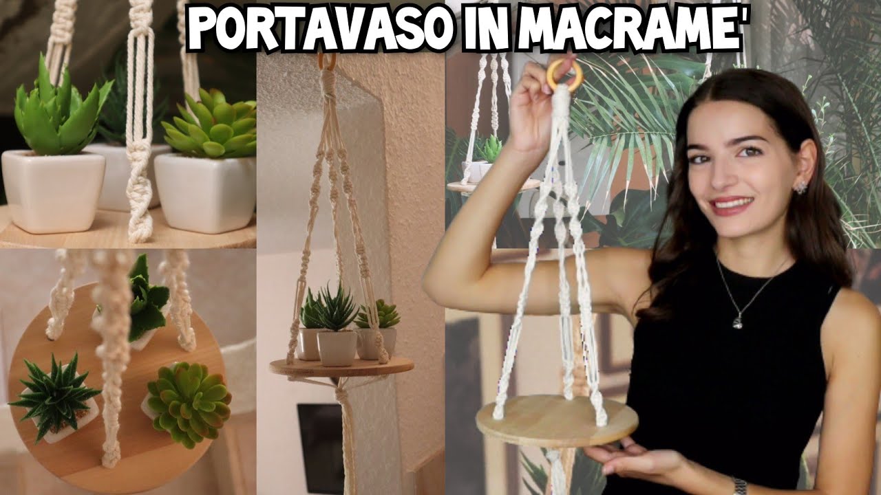 FAI DA TE: PORTAVASO IN MACRAME' con BASE IN LEGNO (o senza!)