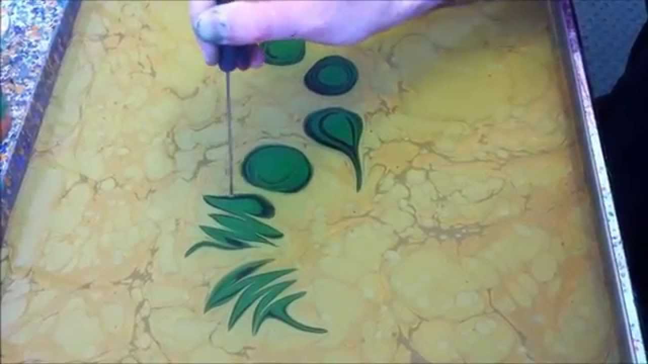 Ebru Sanati  Sarmasik  Karanfil, Abdulkerim Caliskan, Painting  on Water
