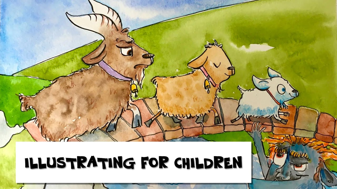 WHO'S THAT TRIP TRAPPING OVER MY BRIDGE | illustrate a picture for a children's book