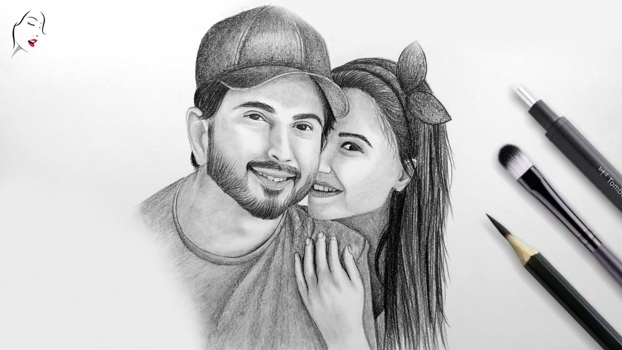 How to draw a Awesome Couple Drawing step by step | Pencil Sketch | Romantic Hugging Couple Drawing