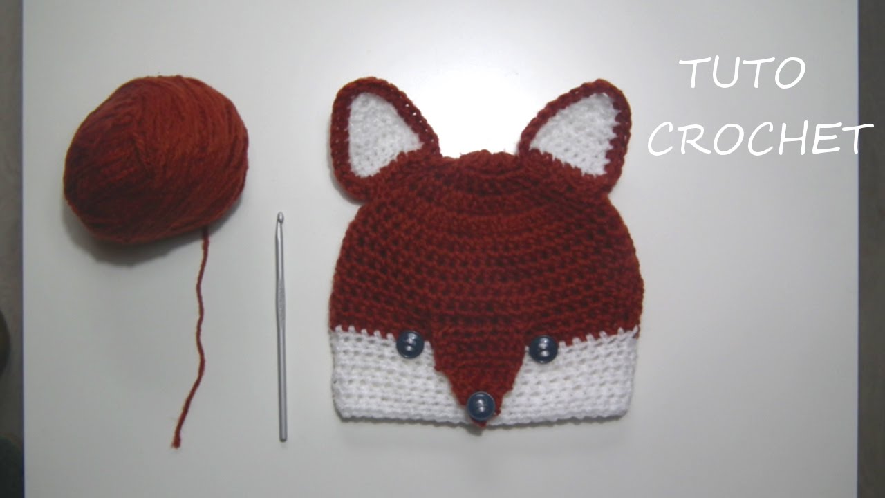 TUTO CROCHET Comment faire un Bonnet Renard 4 à 6 ans