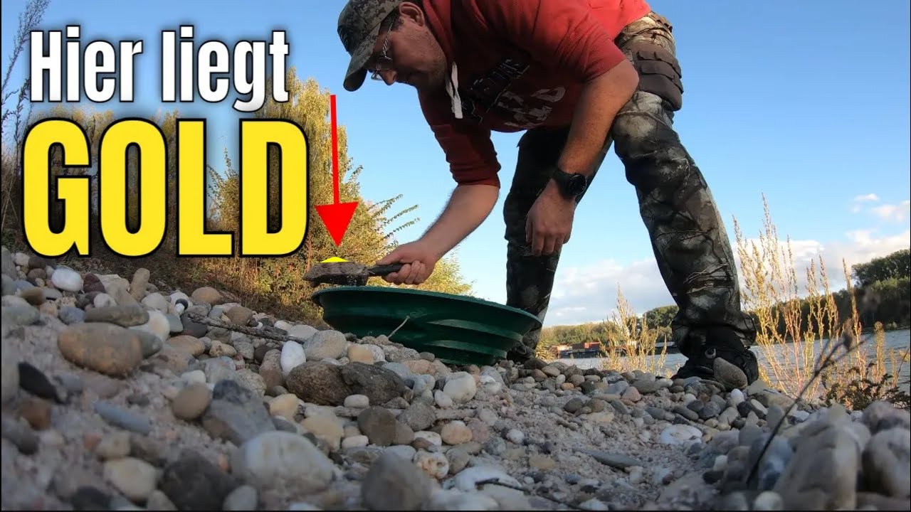 Goldwaschen am Rhein - So findest Du Gold mit einfachsten Mitteln! #outdoor #goldsuche #goldwaschen