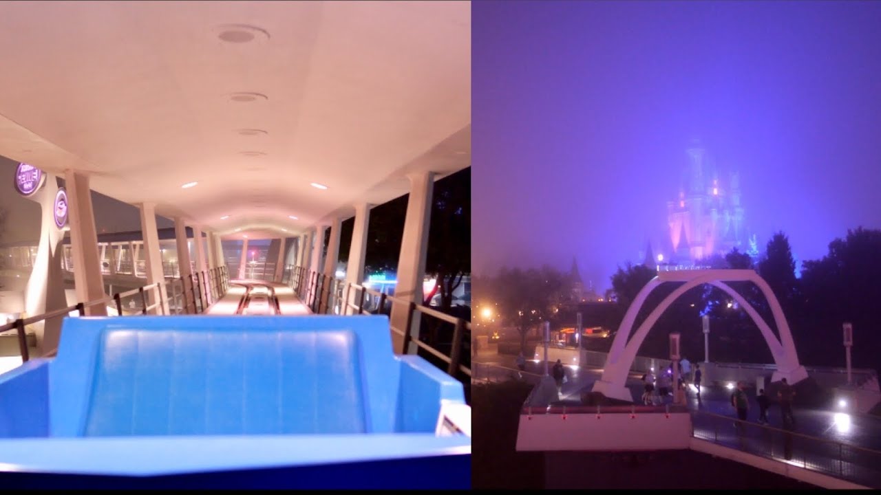 Magic Kingdom TTA PeopleMover 2024 Foggy Night Ride in 4K | Walt Disney World Florida January 2024