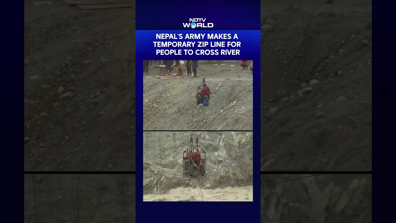 Nepal Flood News: Nepal Army Sets Up Zip Line Across Trishuli River
