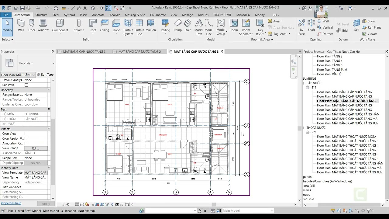 (Revit) Bài 3 - Tham chiếu mặt bằng kiến trúc - Khóa học Revit CTN