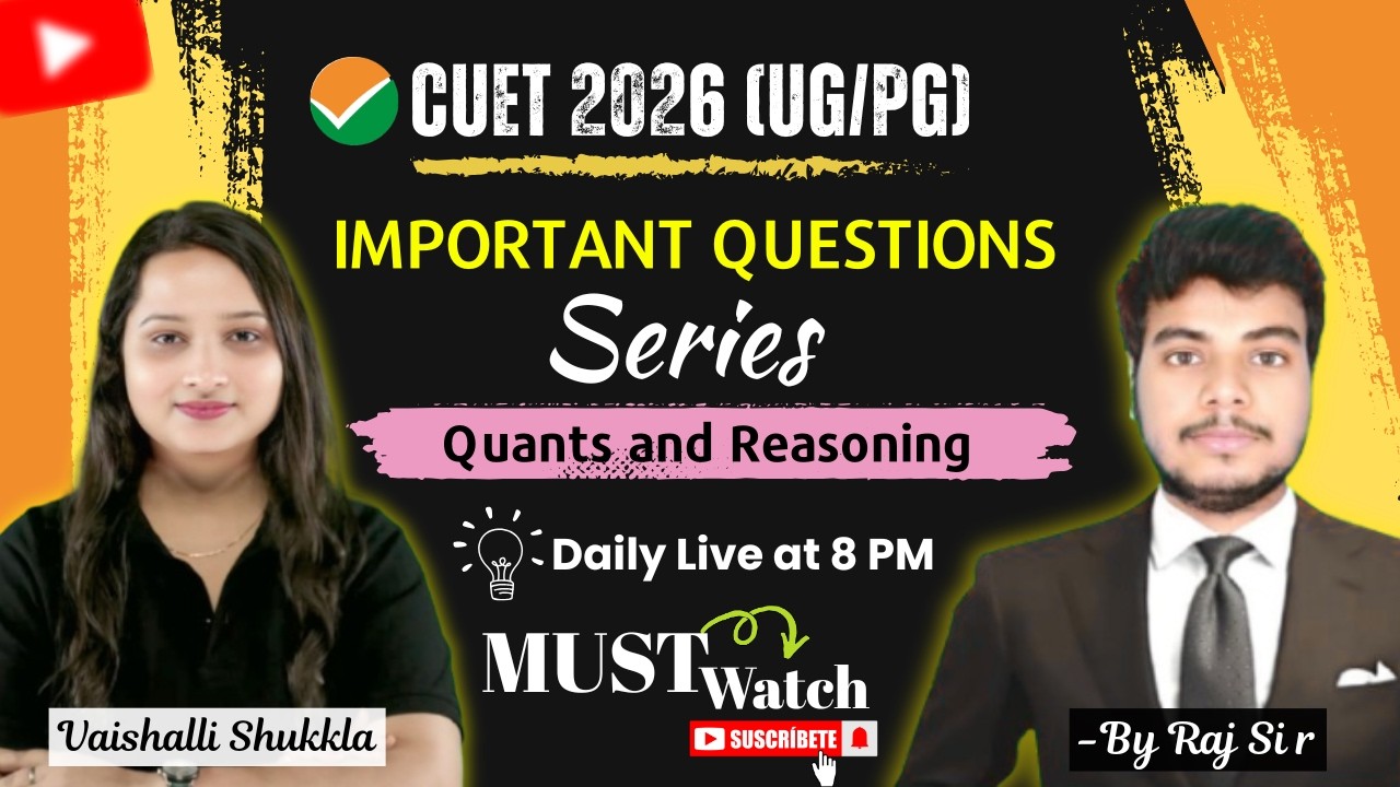 CUET 2026 FREE GAT Series | CUET Quantitative Aptitude  and Reasoning Questions | By Raj Sir