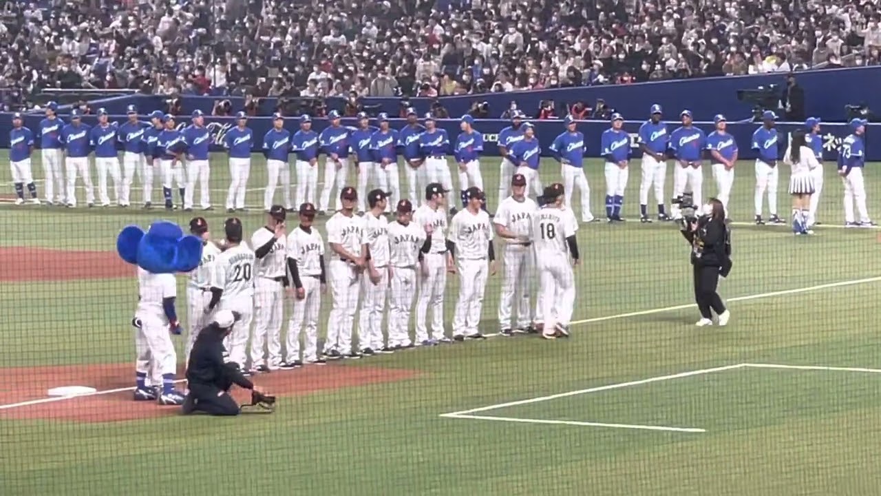 【大谷翔平】23.03.03 侍ジャパンvs中日ドラゴンズ　選手紹介withドアラさん