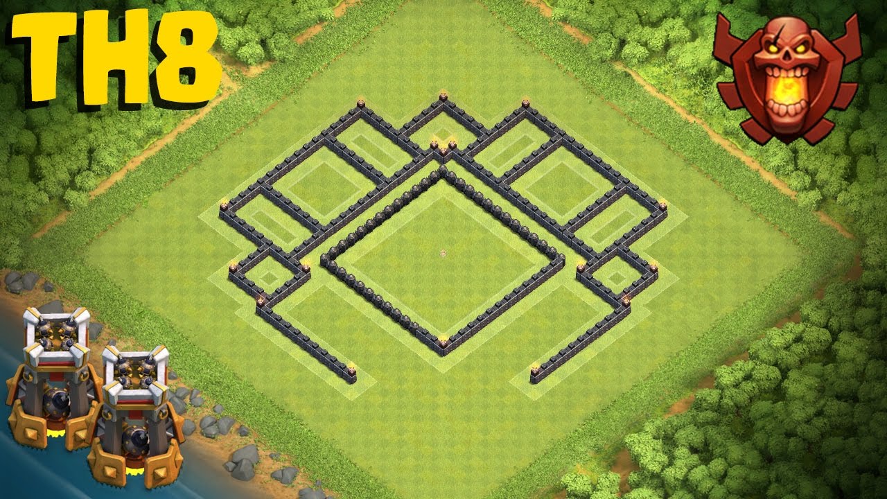 NEW TH8 Trophy Base with Bomb Tower &diams; TH8 Trophy base  design with Bomb Tower