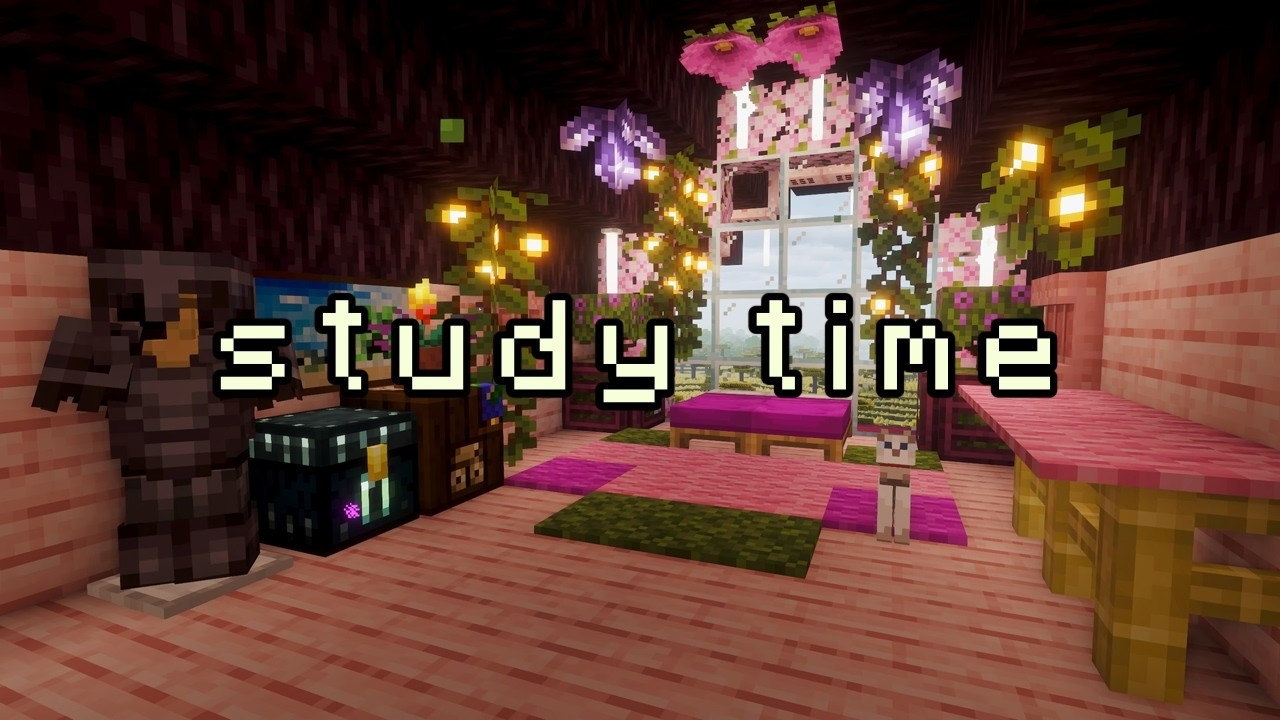 Study Time Ambience | Cozy Minecraft Room