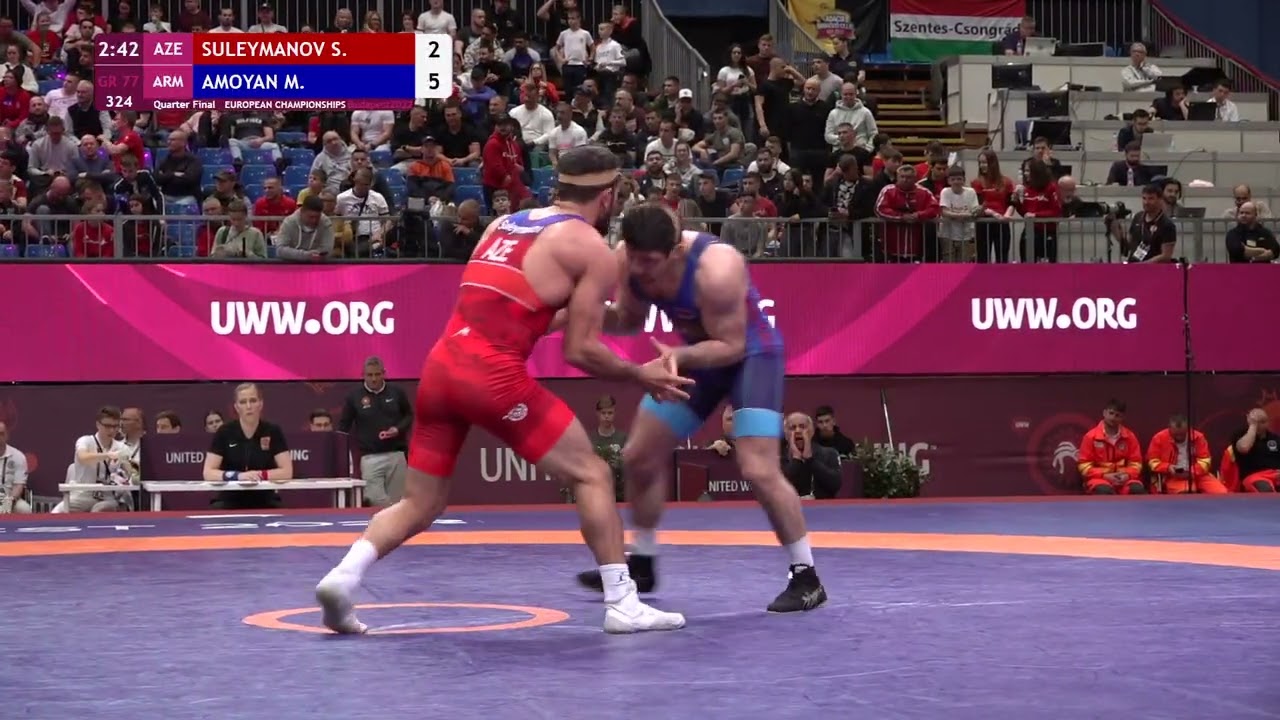 1/4 GR - 77 kg: S. SULEYMANOV (AZE) v. M. AMOYAN (ARM)