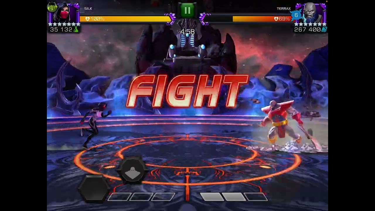 Raid #mcoc 3/4 Silk against Terrax at the end I take all damage with Parade that did not connect :/